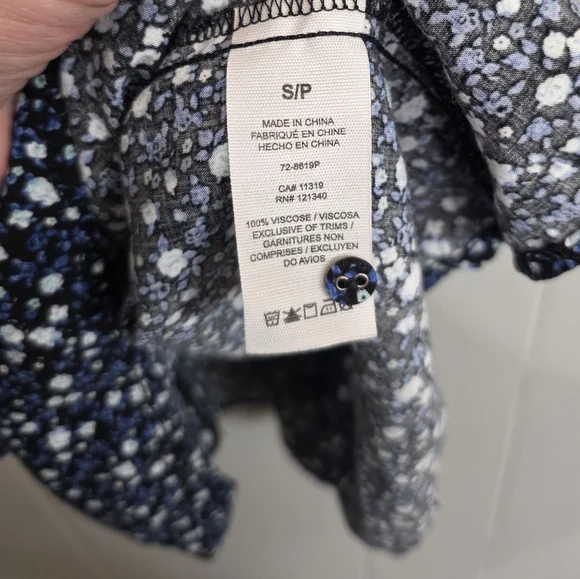 Garage Navy Blue And White Floral Cocktail Party Vacation Mini Dress Size S - Picture 9 of 10